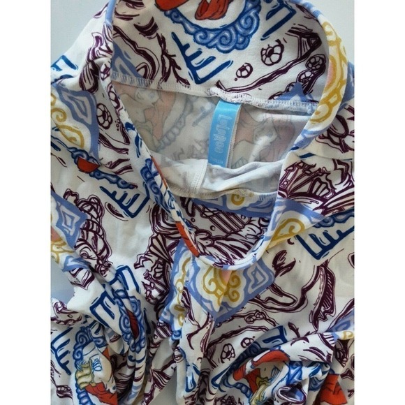 Lularoe Disney Ariel Tween Leggings The Little Mermaid Sea Ocean Sea Shell - Picture 4 of 4